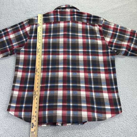 Roper Fleece Shirt Long Sleeve Button Up Mens 2XL Red Blue Plaid Front Pockets - Picture 5 of 8
